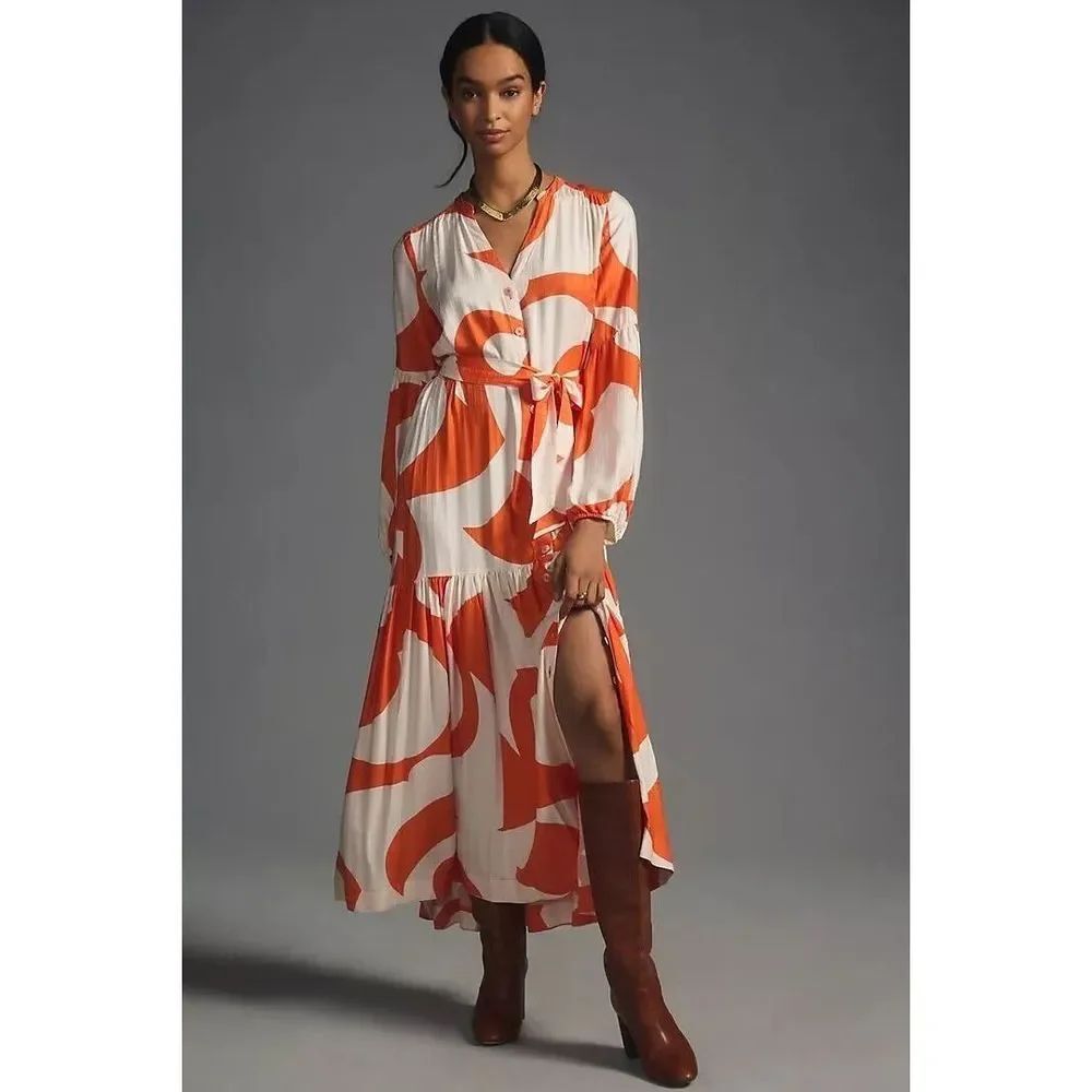 AnthropologieโTiered Buttondown Dress